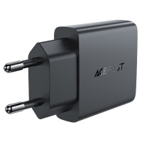 Мережевий зарядний пристрій ACEFAST A69 PD30W GaN (USB-A+USB-C) ultra-thin charger Black (Цвет 7073) - фото № 3