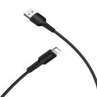 Кабель BOROFONE BX16 USB to iP 2A, 1m, PVC, TPE connectors, Black (Цвет 7073) - фото № 2