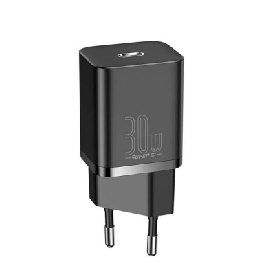 Мережевий зарядний пристрій Baseus Super Si quick charger IC 30W EU Black (CCSUP-J01) - зображення 1
