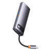 USB-концентратор Baseus Metal Gleam Series 7-in-1 Multifunctional Type-C HUB Docking Station Gray （Type-C to HDMI*1+USB3.0*3+PD*1+VGA*1+RJ45*1） (WKWG040013) - зображення 3