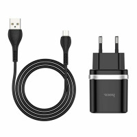 Мережевий зарядний пристрій HOCO C12Q Smart QC3.0 charger set(Micro) 18W Black (Колір 7073) - фото № 3