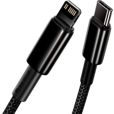 Кабель Baseus Tungsten Gold Fast Charging Data Cable Type-C to iP PD 20W 1m Black - изображение 3