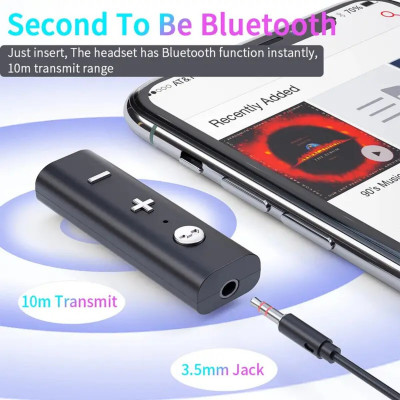 Bluetooth ресивер ESSAGER Acoustic BT5.0 Audio Receiver Black - зображення 8
