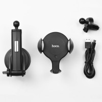 Автотримач для телефона з БЗП HOCO CA60 Aspiring infrared sensor wireless charging car holder Black (Колір Черный) - фото № 5