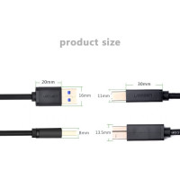 Кабель UGREEN US210 USB 3.0 AM to BM Print Cable 2m (Black）(UGR-10372) (Колір Черный) - фото № 6