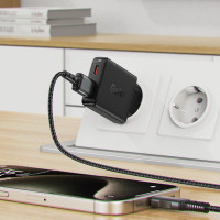 Мережевий зарядний пристрій ACEFAST A69 PD30W GaN (USB-A+USB-C) ultra-thin charger Black (Цвет 7073) - фото № 4