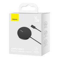 Бездротовий зарядний пристрій Baseus Simple Mini3 Magnetic Wireless Charger 15W Black (Цвет 7073) - фото № 2