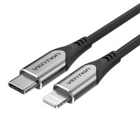 Кабель Vention USB 2.0 C to Lightning Cable 1M Gray Aluminum Alloy Type (TACHF) (Колір Серыйм) - фото № 2