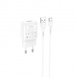 Мережевий зарядний пристрій HOCO C96A single port charger set(Type-C) White