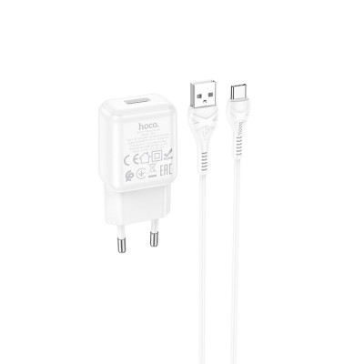 Мережевий зарядний пристрій HOCO C96A single port charger set(Type-C) White (6931474766038) - зображення 1