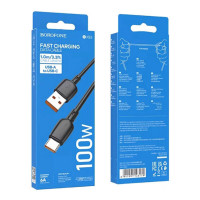 Кабель BOROFONE BX93 Super power 100W charging data cable Type-C Black (Колір 7073) - фото № 5