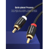 Кабель Vention 2RCA Male to Male Audio Cable 3M Black Metal Type (VAB-R06-B300) - изображение 4