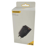 Мережевий зарядний пристрій ESSAGER DIANYUN 67W GaN travel charger 2C+A black (Колір Black) - фото № 2