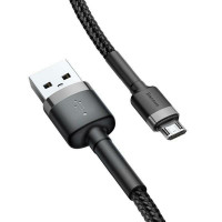 Кабель Baseus Cafule Cable USB For Micro 2.4A 1m Gray+Black (Колір Темно-серый) - фото № 4