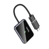 Адаптер HOCO HU1 Way car wireless CarPlay adapter Metal Gray (Цвет Black) - фото № 4