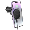 Тримач для мобiльного з БЗП HOCO HW15 Speed magnetic wireless fast charging car holder(air outlet) Black Metal Gray - изображение 2
