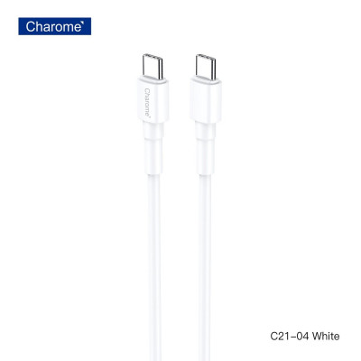 Кабель CHAROME C21-04 USB-C to USB-C charging data cable White (6974324910533) - зображення 1