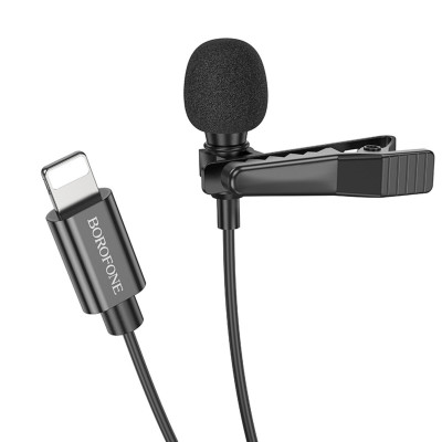 Мікрофон-петличка BOROFONE BFK11 Elegant lavalier microphone iP Black - изображение 2