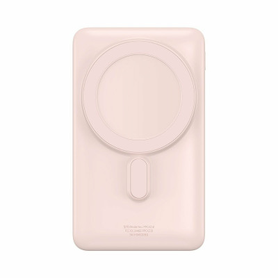 Зовнішній акумулятор Baseus Magnetic Bracket Wireless Fast Charge Power Bank 10000mAh 20W Pink - зображення 1