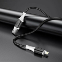 Кабель BOROFONE BX79 Type-C to iP 3A, 20W, 1m,, silicone, silicone connectors, Black (Колір Черный) - фото № 2