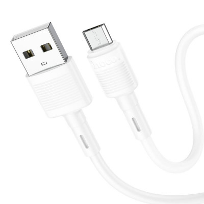 Кабель HOCO X83 USB to Micro 2.4A, 1m, PVC, PVC connectors, White - зображення 2