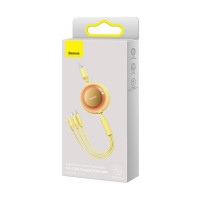 Кабель Baseus Bright Mirror 2 Series Retractable 3-in-1 Fast Charging  Data Cable USB to M+L+C 3.5A 1.1m yellow (Цвет Желтый) - фото № 2