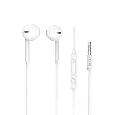 Навушники HOCO M55 Memory sound wire control earphones with mic White - изображение 1