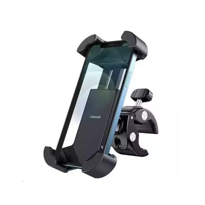 Велотримач для мобільного Usams US-ZJ064 Cycling Shockproof Phone Holder Black - зображення 1
