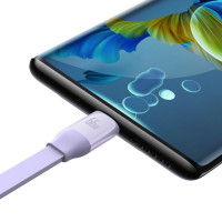 Кабель Baseus Bright Mirror 2 Series Retractable 3-in-1 Fast Charging  Data Cable USB to M+L+C 66W 1.1m Purple (Колір Фиолетовый) - фото № 4
