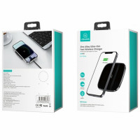 Бездротовий зарядний пристрій Usams CD154 Zinc Alloy Ultra-thin Fast Wireless Charger 15W Black (Колір Черный) - фото № 2
