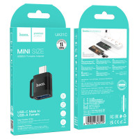 Адаптер HOCO UA31C Type-C male to USB female OTG adapter Black (Цвет Черный) - фото № 5