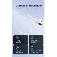 Навушники UGREEN EP101 Wired Earphones with 3.5mm Plug (White) (Колір Белый) - фото № 4