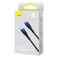 Кабель Baseus Glimmer Series Fast Charging Data Cable Type-C to Type-C 100W 1m Blue (Колір Синий) - фото № 2