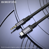 Перехідник BOROFONE BL24 Graceful digital audio conversion cable Type-C Metal Grey (Цвет Metal Gray) - фото № 8