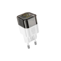 Мережевий зарядний пристрій HOCO C125A Transparent tribute single-port PD20W charger Transparent Black (Цвет 7073) - фото № 3