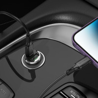 Автомобільний зарядний пристрій BOROFONE BZ29A Talented PD36W+QC3.0 car charger set(C to iP) Black (Цвет Transparent Black) - фото № 5