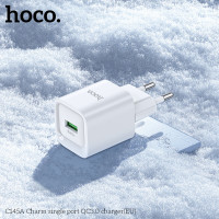 Мережевий зарядний пристрій HOCO C145A Charm single port QC3.0 charger (EU) White (Колір Білий) - фото № 6