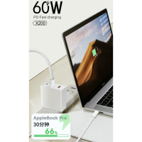 Кабель WUW-X200 Type-C to Type-C PD 60W white (Цвет Белый) - фото № 5