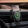 Автотримач для телефона з БЗП Baseus Stable Gravitational Wireless Charging Car Mount Pro 15W (Air Outlet Version) Black (7073)- № 6
