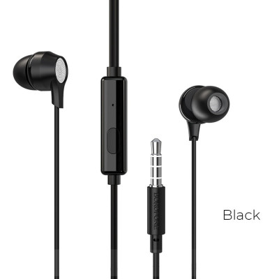 Навушники BOROFONE BM28 Tender sound universal earphones with mic Black (BM28B) - зображення 1
