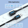 Кабель Vention USB 3.0 A Male to A Female Extension Cable 1M black PVC Type (CBHBF) - зображення 5