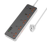 Мережевий подовжувач HOCO AC14A Rico 5-position socket(PD30W/1C3A) Black (Цвет 7073) - фото № 2