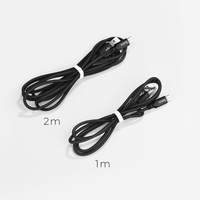 Кабель HOCO X14 USB to Micro 2A, 2m, nylon, aluminum connectors, Black - зображення 4