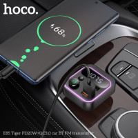 АЗП з FM-модулятором HOCO E85 Tiger PD20W+QC3.0 car BT FM transmitter Black (Цвет 7073) - фото № 6