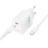 Мережевий зарядний пристрій BOROFONE BN28 Fuente single port PD30W charger set (C to C) (EU) White (Білий)- № 3
