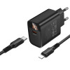 Мережевий зарядний пристрій BOROFONE BA97A Ilustre single-port PD30W charger with digital display set (C to iP) (EU) Black (7073)- № 5