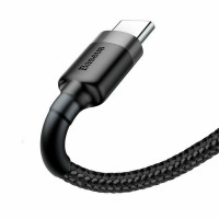 Кабель Baseus Cafule Cable USB For Type-C 3A 0.5m Gray+Black  - фото № 6