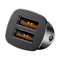Автомобільний зарядний пристрій Baseus Square metal A+A 30W Black (Колір Черный) - фото № 4