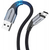 Кабель Vention Cotton Braided USB 2.0 A Male to Micro Male 3A Cable 1M Gray Aluminum Alloy Type (COAHF) - зображення 2