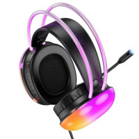 Навушники HOCO W109 Plus Rich USB7.1 channel gaming headphones Black (Цвет Черный) - фото № 3